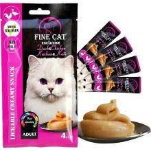 Fine Cat Exclusive krémová desiata pre mačky kačka & kura 4× 15 g