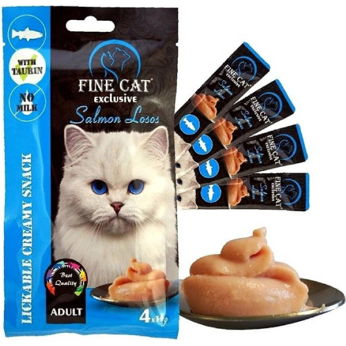 Fine Cat Exclusive krémová desiata pre mačky losos 4× 15 g