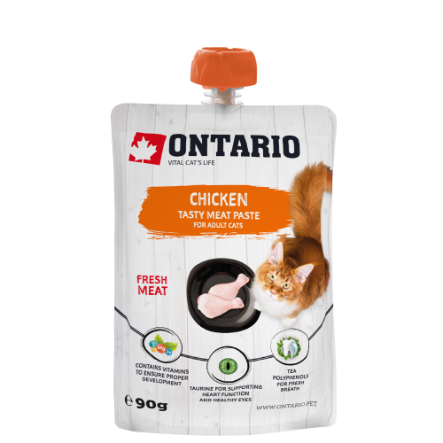 Ontario mäsová pasta pre mačky kura 90 g Ontario mäsová pasta pre mačky kura 90 g