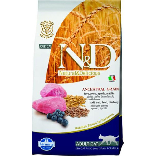 Farmina N&D cat AG adult, lamb, spelt, oats & blueberry 5 kg Farmina N&D cat AG adult, lamb, spelt, oats & blueberry 5 kg