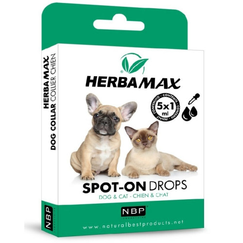 Herba Max Spot-on kvapky pre psov a mačky 5x1 ml