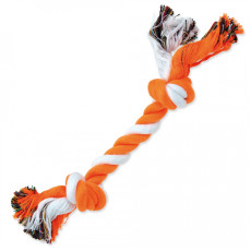 Bavlnený uzol oranžovo-biely 25cm, 2knoty