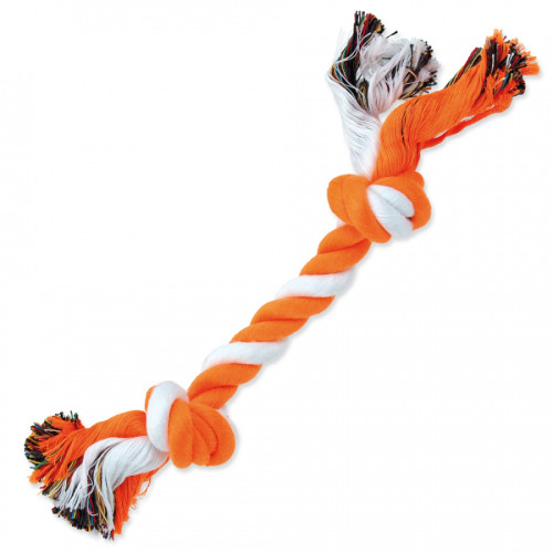 Bavlnený uzol oranžovo-biely 25cm, 2knoty