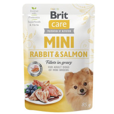 Brit Care Mini Rabbit & Salmon fillets in gravy 85g