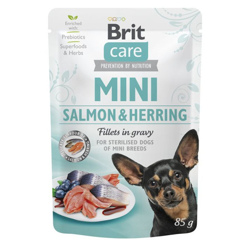 Brit Care Mini Salmon & Herring sterilised fillets in gravy 85g Brit Care Mini Salmon & Herring sterilised fillets in gravy 85g