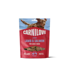 Pamlsok CARNILOVE Jerky pre dospelých psov jahňa a losos 100 g 