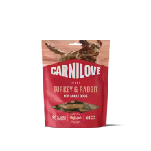 Pamlsok CARNILOVE Jerky pre dospelých psov morka a králik 100 g 
