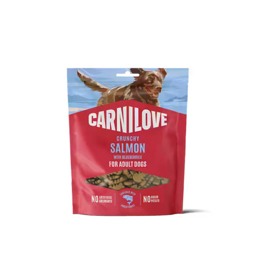 Pamlsok CARNILOVE Crunchy pre dospelých psov losos s čučoriedkami 200 g 