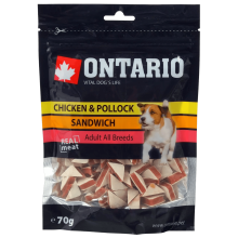 Ontario Natural Meat Dog Snack Chicken Jerky Sandwich 70 g