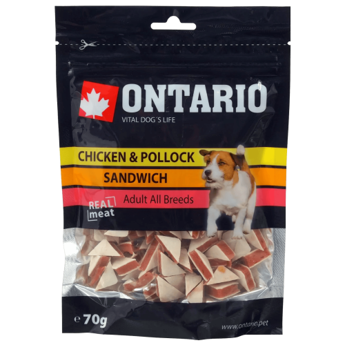 Ontario Natural Meat Dog Snack Chicken Jerky Sandwich 70 g Ontario Natural Meat Dog Snack Chicken Jerky Sandwich 70 g
